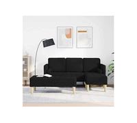 vidaXL Canapé 2 pièces avec coussins en tissu noir