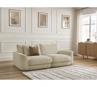 Canapé droit fixe LEONORE tissu bouclette beige BOBOCHIC 3 places Beige