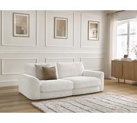 Canapé droit fixe LEONORE tissu texturé blanc BOBOCHIC 3 places Blanc