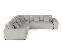 Canape droit fixe lisa design Garance 5 places en velours cotele grisclair Gris clair G
