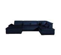 Canape droit fixe LISA DESIGN vermont 7 places en velours bleunuit