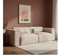 Canapé droit fixe NUNA 3 places tissu taupe