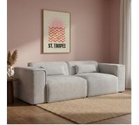 Canapé droit fixe NUNA 3 places velours côtelé gris