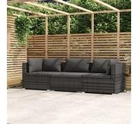 Canape droit fixe vidaxl grace 3 places en tissu gris Gris G
