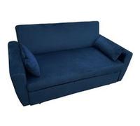 Canape droit HAPPY GARDEN 2 places en velours bleu 93 x 169 x 85 cm Bleu G