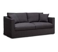 Canapé fixe - 3 places - MALTE - Tissu Anthracite - 187 x 97 x 73 cm - HEXAGONE