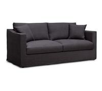 Canapé convertible - 3 places - MALTE - Tissu Gris Anthracite - 187 x 97 x 86 cm - HEXAGONE