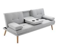 Canape droit HOMCOM 3 places en lin bois 77 x 181 x 72 cm Gris G