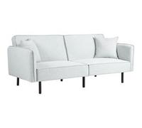 Canape droit HOMCOM 3 places en polyester gris 89 x 195 x 87 cm Gris clair G