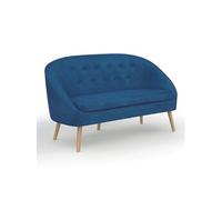 Canape droit idmarket 2 places en polyester bleu 67 x 135 x 78 cm