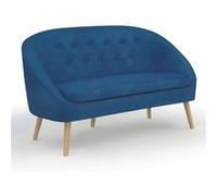 IDMarket Canapé banquette Sonia en velours bleu