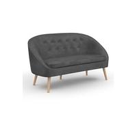 Canape droit idmarket 2 places en polyester gris 67 x 135 x 70 cm