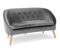 IDMarket - Canapé Banquette en Velours Sonia Gris