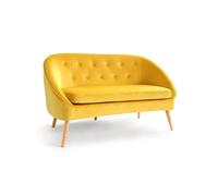 IDMarket - Canapé Banquette en Velours Sonia Jaune