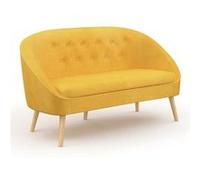 Canape droit idmarket 2 places en velours jaune 67 x 135 x 78 cm Jaune G