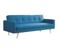 IDMARKET Canapé droit scandinave 3 places convertible LARS bleu canard