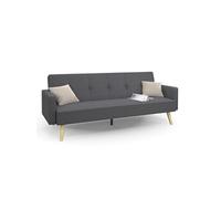 IDMarket – Canapé droit 3 places Lars – Scandinave convertible – Gris