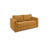 Canape droit INSIDE 75 4 places en simili-cuir jaune 96 x 206 x 90 cm