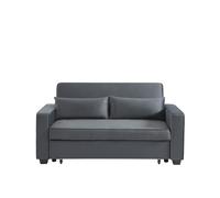 Canapé droit LENA convertible velours gris 3 places