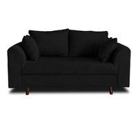 Canape droit LISA DESIGN 2 places en polyester noir 150 x 150 x 81 cm Noir G