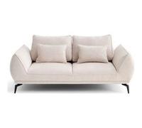 Arica - canapé droit 2 places en tissu texturé - Beige