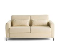 Owen - canapé lit 3 places convertible express couchage quotidien 140 cm matelas 12 cm en simili - Beige