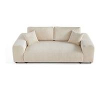 Lisa Design - Canapé Garance en Velours Côtelé - Sofa Beige 3 Places - Salon