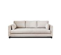 Canape droit LISA DESIGN 3 places en polyester beige 222 x 222 x 85 cm
