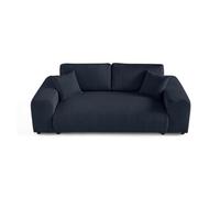 Canape droit LISA DESIGN 3 places en polyester bleu 213 x 213 x 79 cm