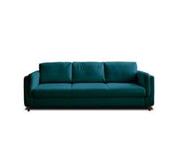 Canape droit LISA DESIGN 3 places en polyester bleu 230 x 230 x 85 cm