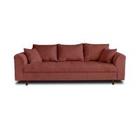 Lisa Design – Canapé Rune – en velours côtelé – Terracotta 3 places