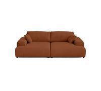 Lisa Design – Canapé double méridienne Garance – Velours côtelé – Terracotta 3 places