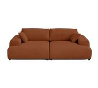 Lisa Design – Canapé double méridienne Garance – Velours côtelé – Terracotta 3 places