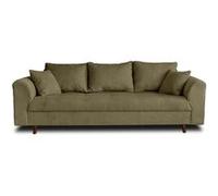 Lisa Design – Canapé Rune – 3 places – Velours côtelé vert – 210 x 210 x 81 cm