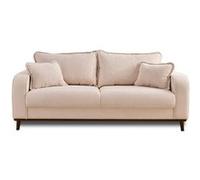 Canape droit LISA DESIGN 3 places en velours beige 163 x 163 x 86 cm Beige G