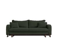 Canape droit LISA DESIGN 3 places en velours vert 220 x 220 x 86 cm