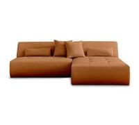 Lisa Design – Canapé modulable d'angle réversible Onyx 4 places en tissu Rouille