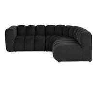 Canape droit LISA DESIGN 4 places en tissu noir 220 x 220 x 70 cm Noir G