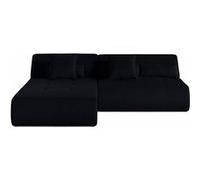 Onyx - canapé modulable d'angle réversible 4 places - en velours côtelé - Noir