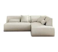 Lisa Design – Canapé modulable d'angle droit Onyx en tissu Beige 5 places