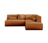 Onyx - canapé modulable d'angle droit 5 places - en tissu - Rouille