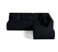 Onyx - canapé modulable d'angle droit - 5 places - en velours côtelé - Noir