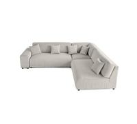 Canape droit LISA DESIGN 6 places en polyester gris 286 x 286 x 79 cm