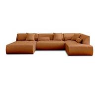 Canape droit LISA DESIGN 7 places en polyester rouge 198 x 334 x 75 cm Rouille G