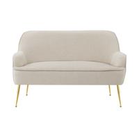 Canapé droit MARCELINO fixe tissu bouclette beige