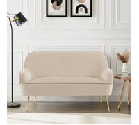 Canapé droit MARCELINO fixe velours beige