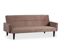 Menzzo Canapé Convertible clic-clac Roberto 3 Places Velours Taupe