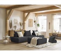 Canapé droit modulable ELISA avec 4 chauffeuses 1 place gris foncé BOBOCHIC 4 places Gris foncé