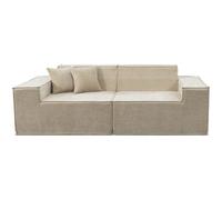 Habitat et Jardin Canapé Droit modulable en Tissu texturé Lusso - 3 Places - Beige
