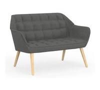 IDMarket - Canapé droit scandinave 2 places Castille - Tissu matelassé - Gris anthracite